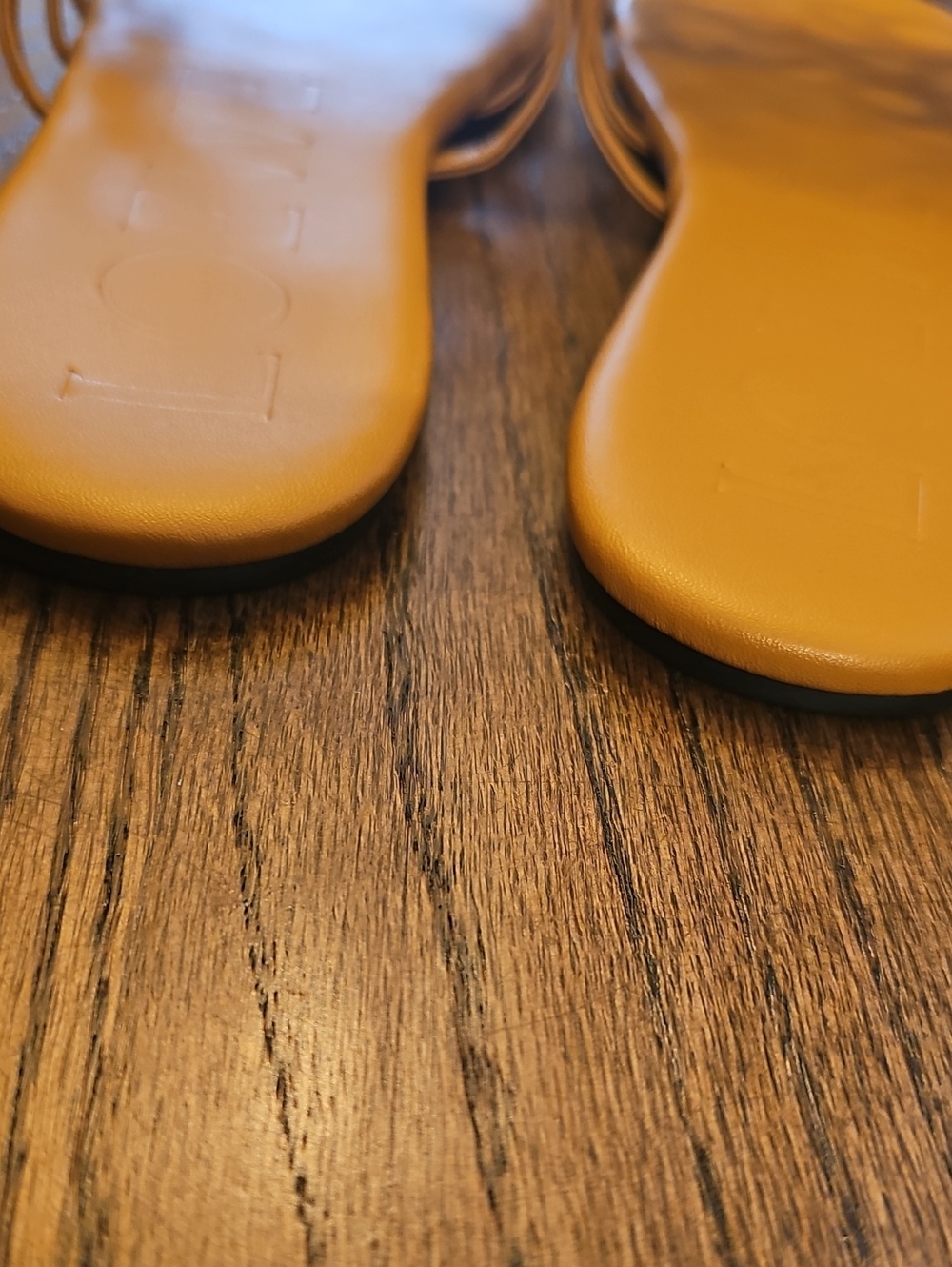 Designer Luxury Tannish Slide Sandals with Decorative Straps - Picture 5 of 8